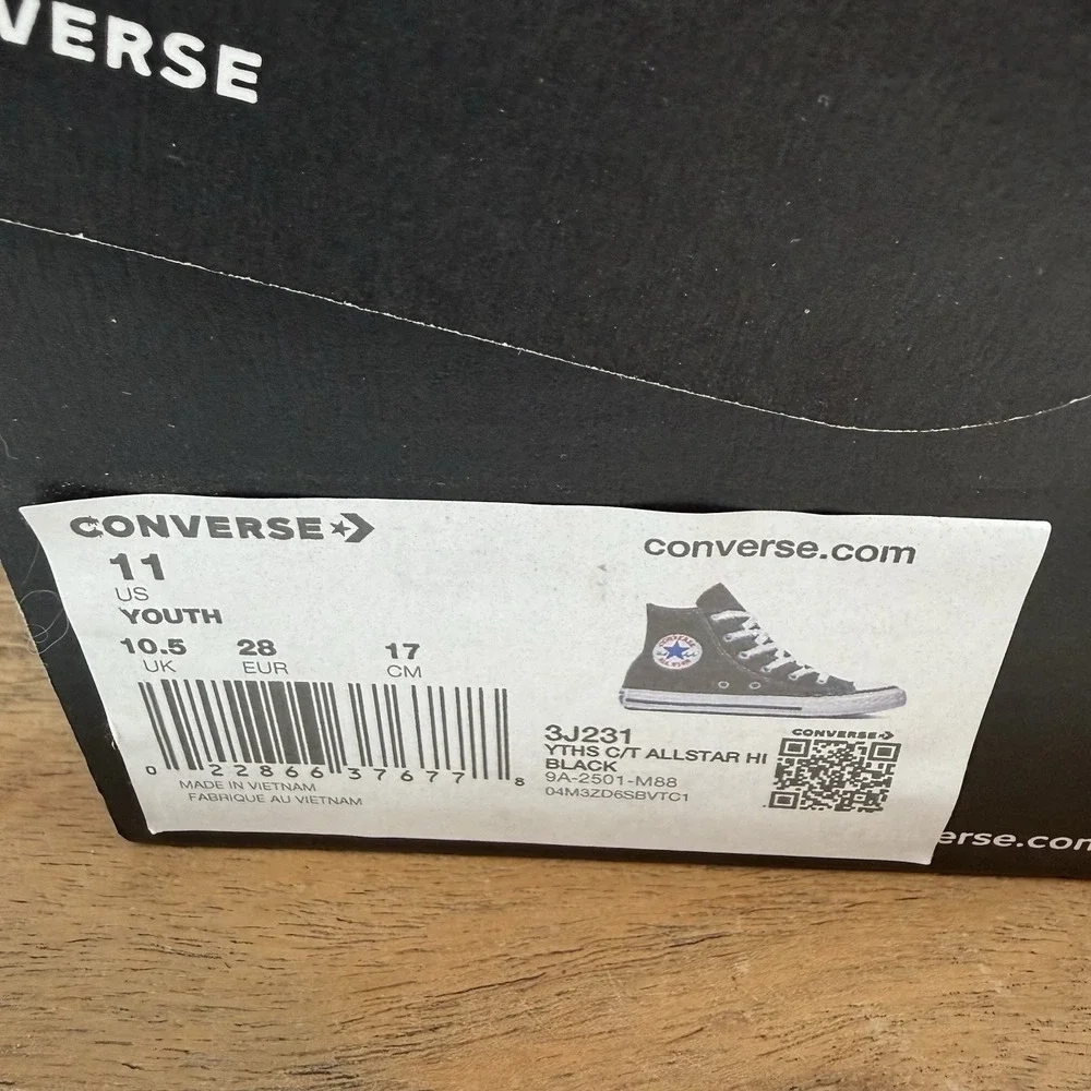 New Little Kids Converse Chuck‎ Taylor All Star High Top Black Sneaker Sz 11 C